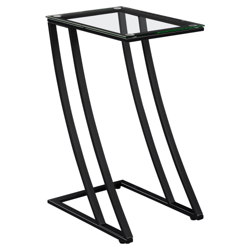 MONARCH  Specialties I 3089 Accent Table Metal With Tempered Glass In Black