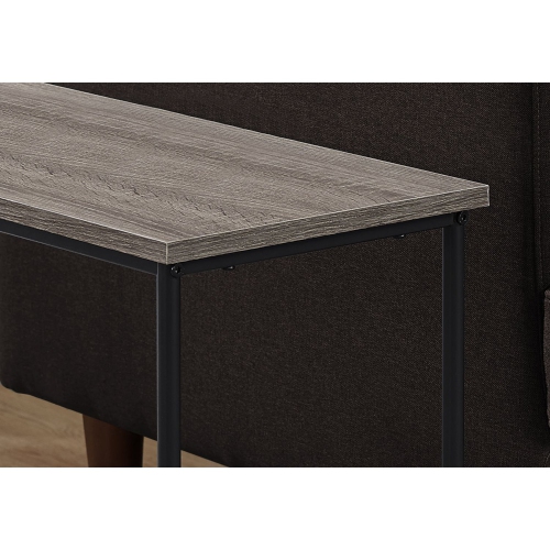 Monarch Specialties i 2075 accent table 22"h dark taupe and black metal