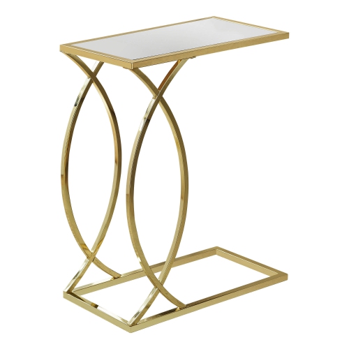 Monarch Specialties I 3188 Accent Table Mirror Top With Gold Metal Accent Table Mirror Top With Gold Metal