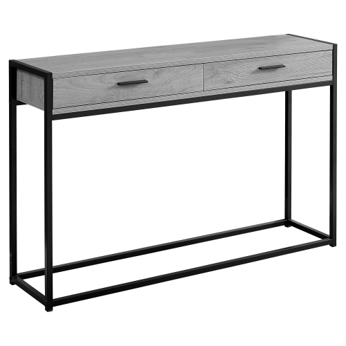 Monarch Specialties i 3510 accent table 48"l grey and black metal hall console
