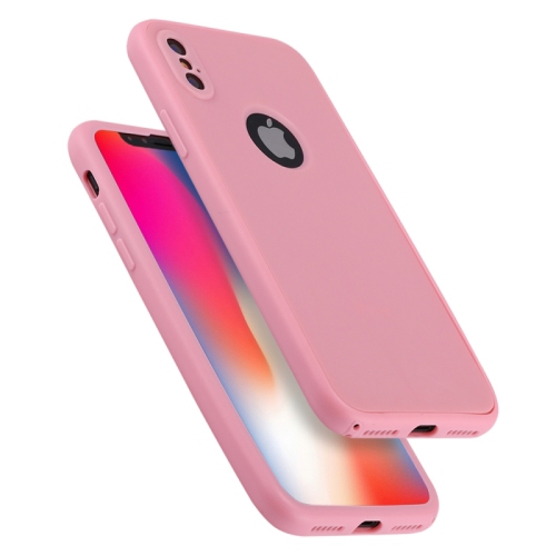 Luxury Soft TPU 360 Full Cover Cases For Apple iPhone X / iPhone XS - Pink