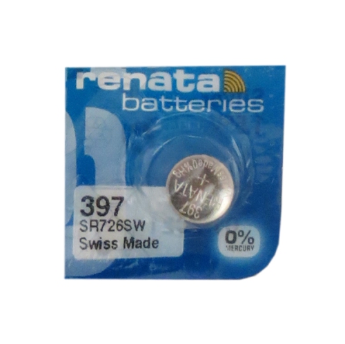RENATA  5-Pack 397 / 396 (Sr726Sw) Oxide Button Batteries In Silver