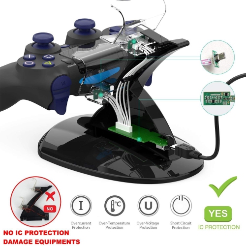 Playstation 4 Charger & Pro Playstation Controller Charger Dual USB Charging Station Stand Docking Playstation 4 PS4 Slim