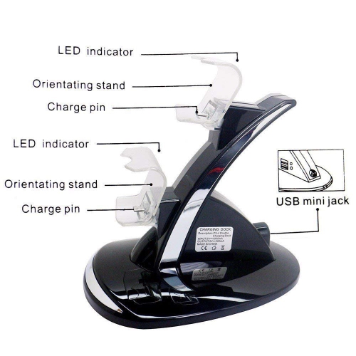 Playstation 4 Charger & Pro Playstation Controller Charger Dual USB Charging Station Stand Docking Playstation 4 PS4 Slim