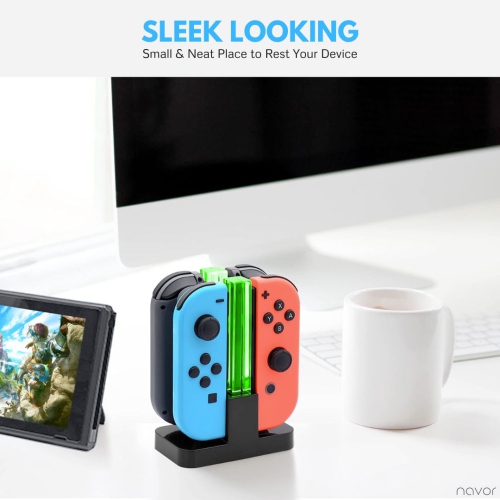 navor Controller Dock Stand - Joy-Con Charger Dock For Nintendo Switch Gaming Controllers - Charging Dock for Joy-con and Pro Controller with Type C
