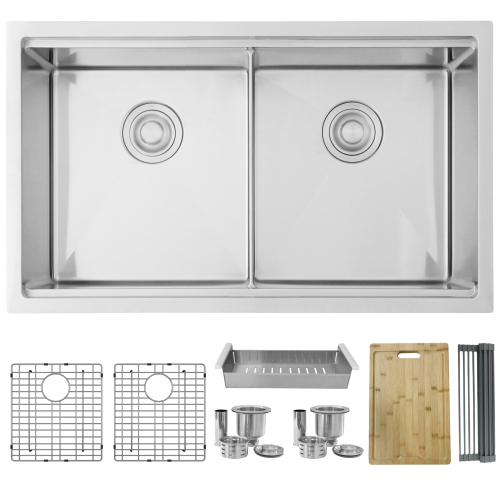 32 X 18 W Undermount Ledge Sink 16 Gauge Kitchen Sink Grids