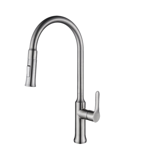 Stylish Forli One-Handle Brushed Stainless Steel Pull Down Kitchen Faucet 18½" K-137S