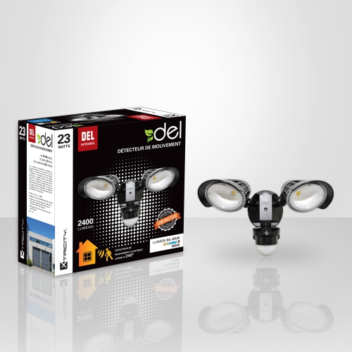 Xtricity LED Motion sensor 2 heads 23W/5000k/2400L black