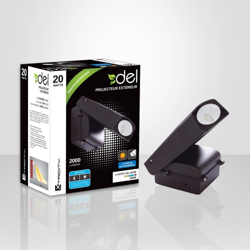 Xtricity Fixture Extérieur de Securité au DEL 20w 5000k 2000l