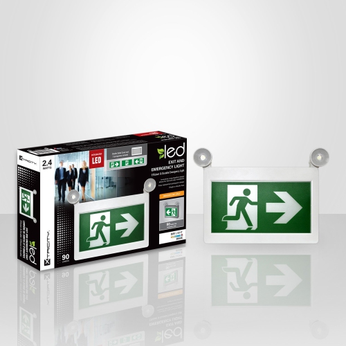 Xtricity LED emergency exit light 1.2w x 2 heads/3 pictogram 90L