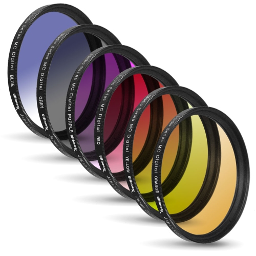 Trousse de 6 filtres colorés gradués de 43 mm d’Ultimaxx pour tous les objectifs d’appareil photo reflex numérique avec la même taille de filetage de