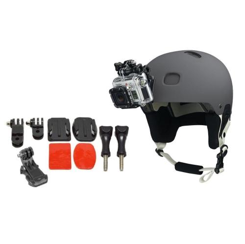 Extension robuste pour casque avec bras courbé d’Ultimaxx, support adhésif 3M avec boucles, pour toutes les caméras Hero GoPro