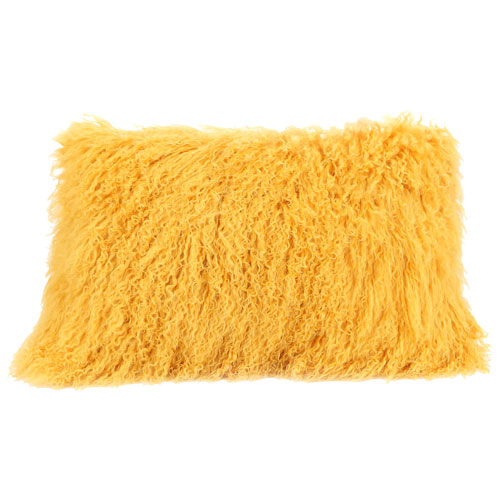 Moe’s Home Lamb Fur Decorative Cushion - Gold