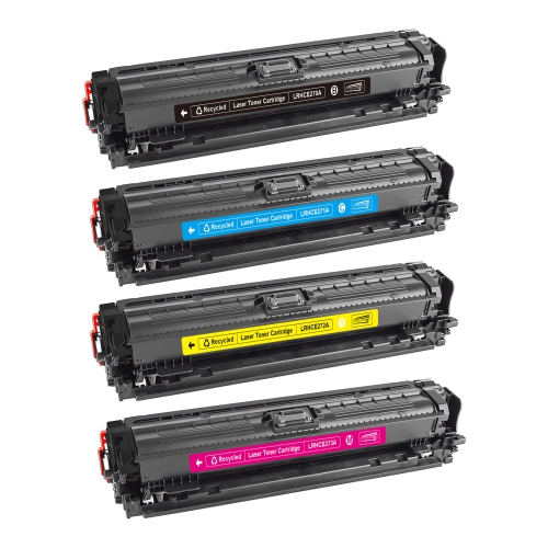 BILLIG INK  New Superior Quality HP Ce270A Compatible Toner Cartridge Set (Bk, C, M, Y)
