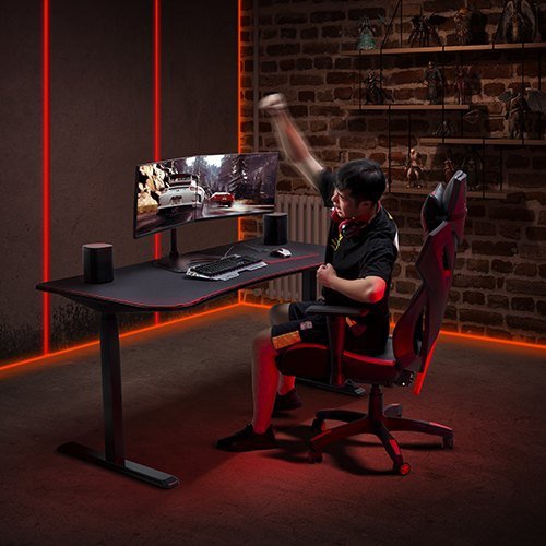 Boost Industries FS-MC63 Floor Standing Manual Height Adjustable Gaming/PC Desk