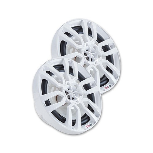 DS18 HYDRO Series 6.5" 2-Way 300 Watt Marine Speakers with Integrated RGB LED Lights, Pair - White