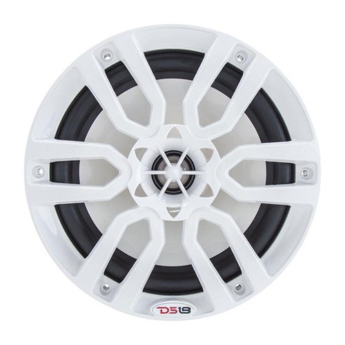 DS18 HYDRO Series 6.5" 2-Way 300 Watt Marine Speakers with Integrated RGB LED Lights, Pair - White