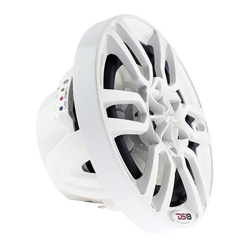 DS18 HYDRO Series 6.5" 2-Way 300 Watt Marine Speakers with Integrated RGB LED Lights, Pair - White