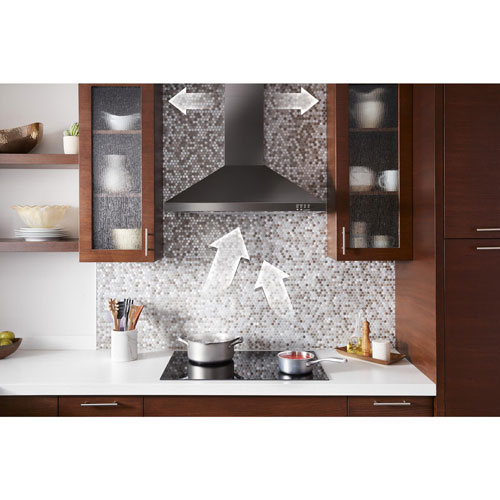 Whirlpool 30" Wall Mount Range Hood (WVW53UC0HV) - Black Stainless