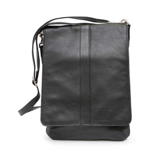 Ashlin Evan Leather Messenger Bag - Black