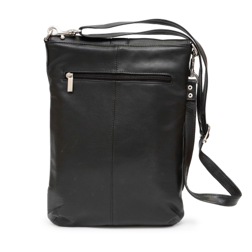 Ashlin Evan Leather Messenger Bag - Black