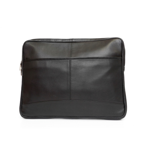 ASHLIN  Ismart-Iii 13"" Leather Laptop Sleeve - In Black
