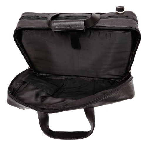 Ashlin Ambros 17"" Leather Briefcase - Black