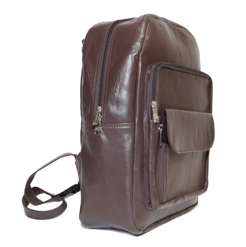 Ashlin Naples 15" Leather Knapsack - Dark Brown