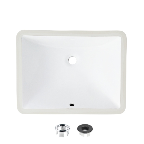 STYLISH 20 Inch Rectangular Undermount Bathroom Sink With 2 Overflow   12919211 