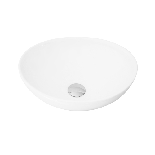 Porcelain Oval Vessel Bathroom Sink - White Colour
