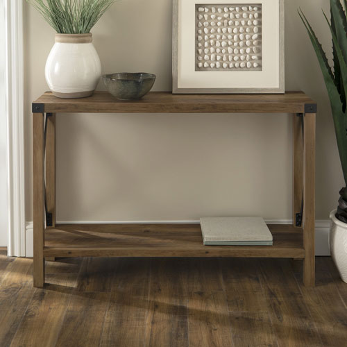 Winmoor Home Transitional Rectangular, Entryway Console Table Rustic