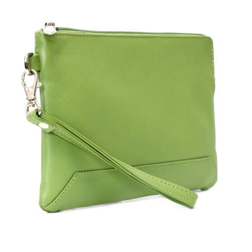 Étui-portefeuille avec dragonne en cuir Kayleigh d’Ashlin - Vert