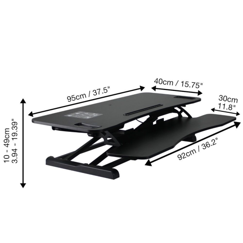 AnthroDesk ErgoSpring Wide Sit Stand Desk Converter with Standing Desk Comfort Mat