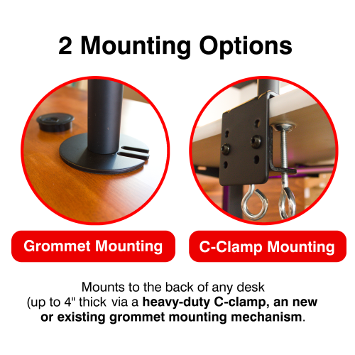 AnthroDesk Dual Monitor Stand Mount, Oversized for 2 LED/LCD/PDP Computer Monitor Screens Up to 32"