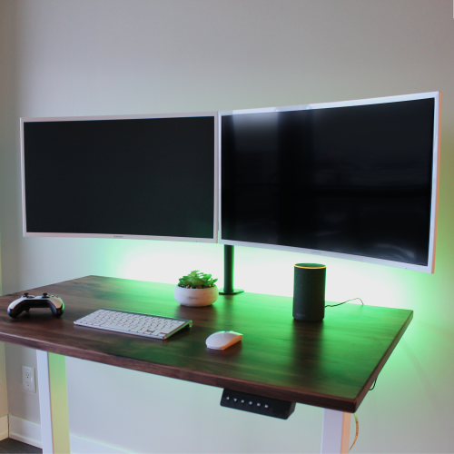 AnthroDesk Dual Monitor Stand Mount, Oversized for 2 LED/LCD/PDP Computer Monitor Screens Up to 32"