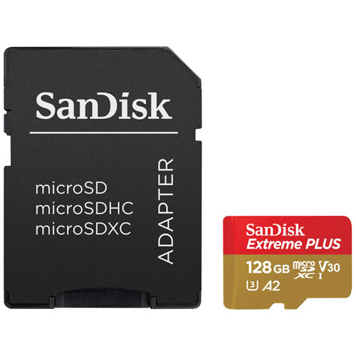 Carte mémoire microSD 128 Go 170 Mo/s Extreme PLUS de SanDisk