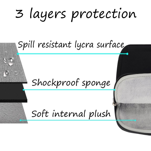 Water Repellent Lycra Sleeve Bag Cover for 13-13.3 Inch Laptop with Small Case for MacBook Charger
