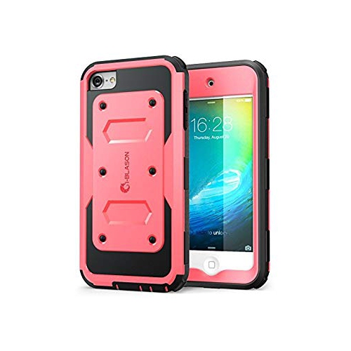 Dual Layer iPod Touch 6th Generation Case, Heave Duty White Hybrid Fullbody Case w Front Cover and Builtin Screen Protector//Impact Resistant Bumper i-Blason Apple iTouch 6 Case Armorbox