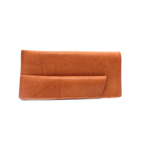 Ashlin Calarbria Leather Eyeglass Case with Pen Loop - British Tan