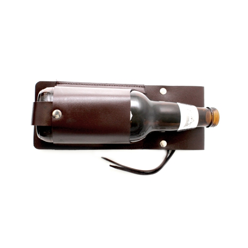 Ashlin Leather Bottle Holster - Dark Brown