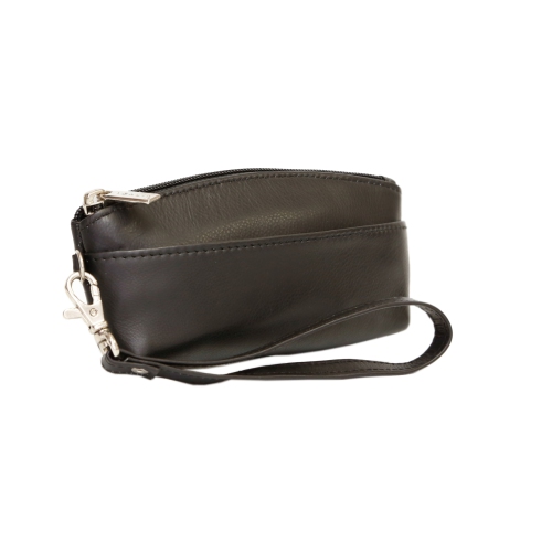 Sac à main en cuir avec dragonne Genesia d’Ashlin - Noir