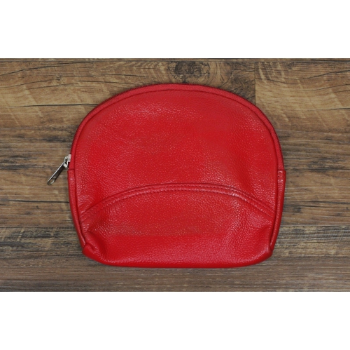 Ashlin Leanah Leather Cosmetic Bag - Red