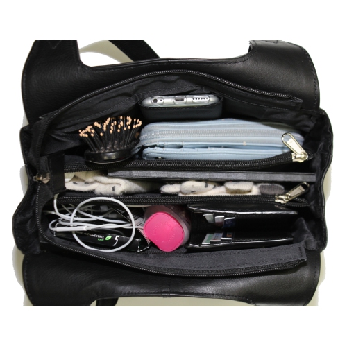 Sac en cuir à compartiments Eliza d’Ashlin - Noir