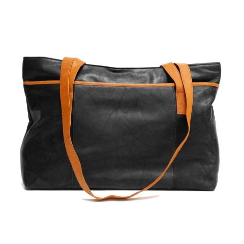 Ashlin Melia Leather Tote Bag - Black/Brown