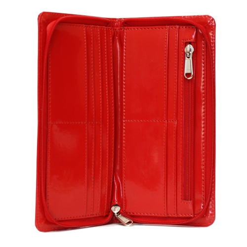 Ashlin BRIELLE Leatherette Women's Wallet - Patent Fire Engine Red