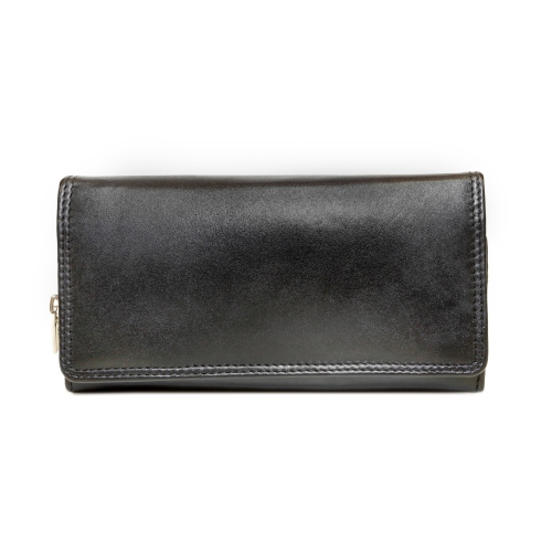 ASHLIN  7" Leather Organizer Wallet - In Black