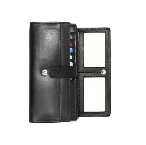 Ashlin 7" Leather Organizer Wallet - Black