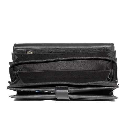 Ashlin 7" Leather Organizer Wallet - Black