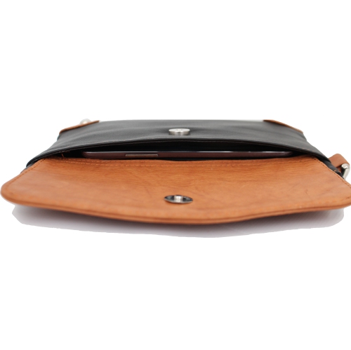 Étui-portefeuille en cuir avec dragonne Catarine d’Ashlin - Noir-brun