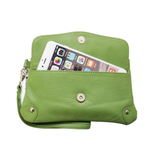 Ashlin Catarine Leather Wristlet Wallet Pouch - Green